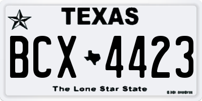 TX license plate BCX4423