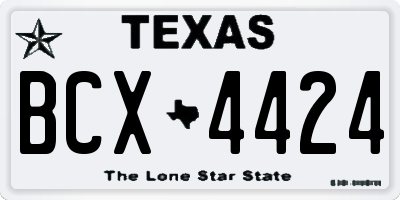 TX license plate BCX4424