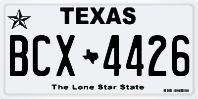 TX license plate BCX4426