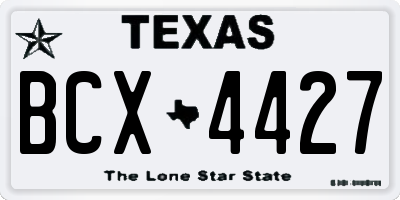 TX license plate BCX4427