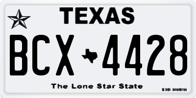 TX license plate BCX4428