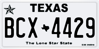 TX license plate BCX4429