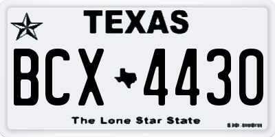 TX license plate BCX4430
