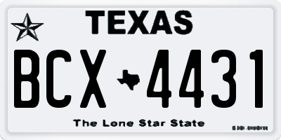 TX license plate BCX4431