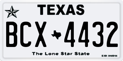 TX license plate BCX4432