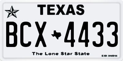 TX license plate BCX4433