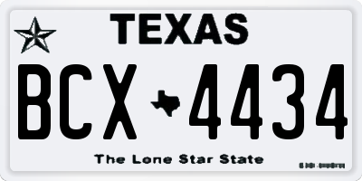 TX license plate BCX4434