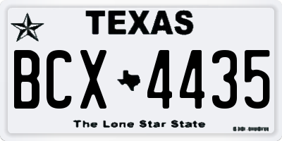 TX license plate BCX4435