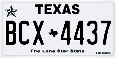 TX license plate BCX4437