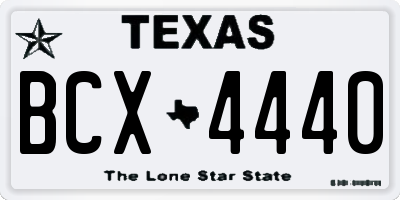 TX license plate BCX4440
