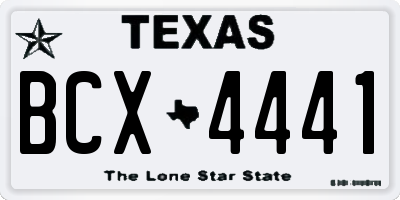 TX license plate BCX4441