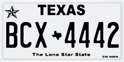 TX license plate BCX4442