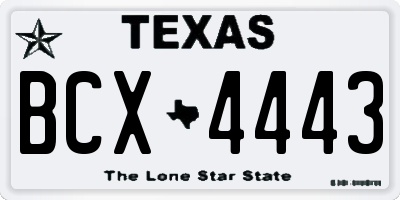 TX license plate BCX4443