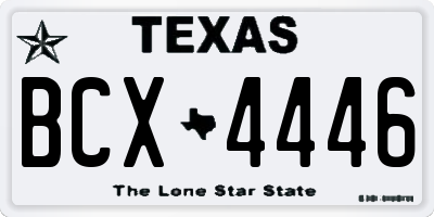 TX license plate BCX4446