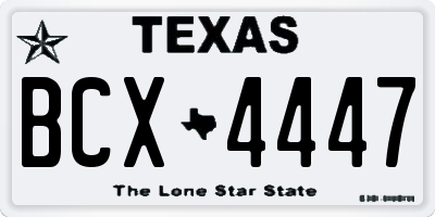 TX license plate BCX4447