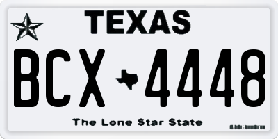 TX license plate BCX4448