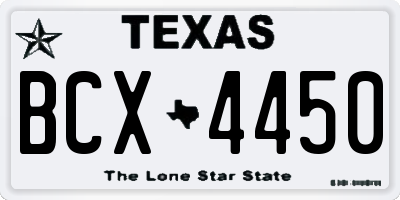 TX license plate BCX4450