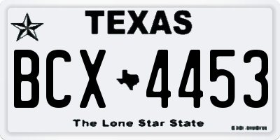 TX license plate BCX4453