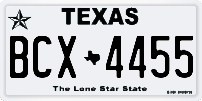 TX license plate BCX4455