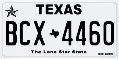 TX license plate BCX4460