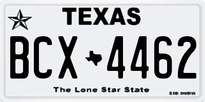 TX license plate BCX4462