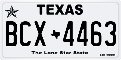 TX license plate BCX4463