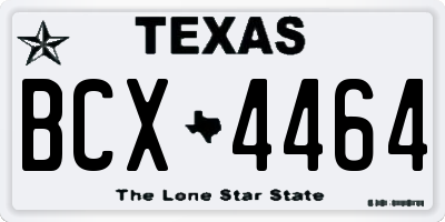 TX license plate BCX4464
