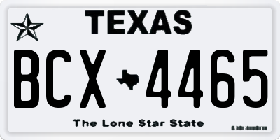 TX license plate BCX4465