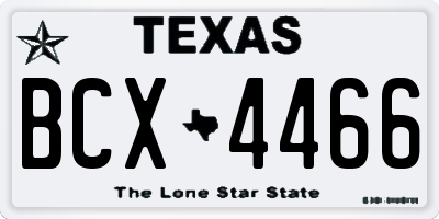 TX license plate BCX4466