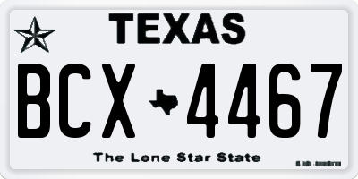 TX license plate BCX4467