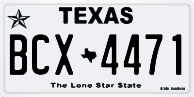 TX license plate BCX4471