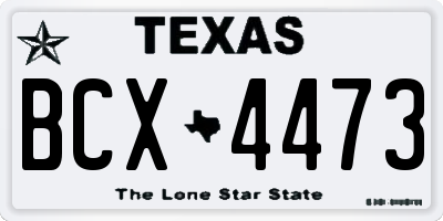 TX license plate BCX4473
