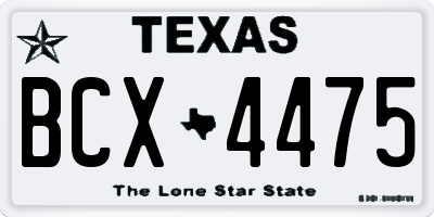 TX license plate BCX4475