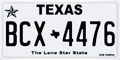 TX license plate BCX4476