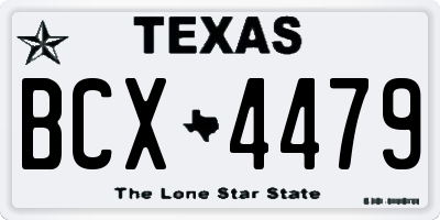 TX license plate BCX4479