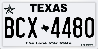 TX license plate BCX4480