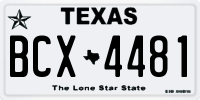 TX license plate BCX4481