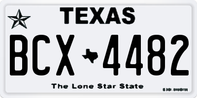TX license plate BCX4482