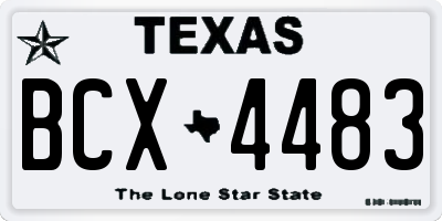 TX license plate BCX4483
