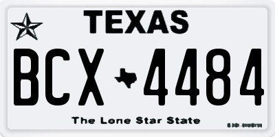TX license plate BCX4484