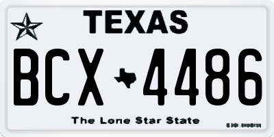TX license plate BCX4486