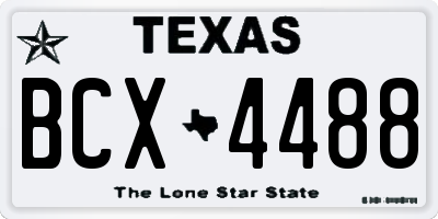 TX license plate BCX4488