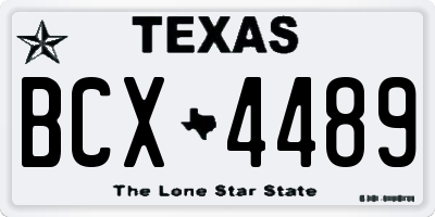 TX license plate BCX4489