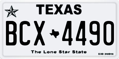 TX license plate BCX4490