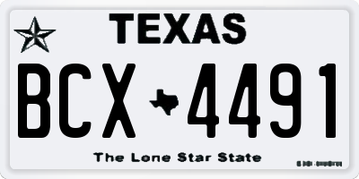 TX license plate BCX4491