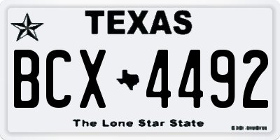 TX license plate BCX4492