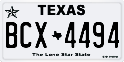 TX license plate BCX4494