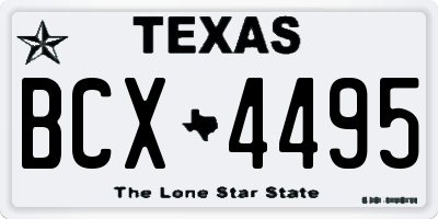 TX license plate BCX4495