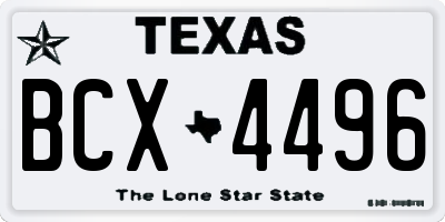 TX license plate BCX4496