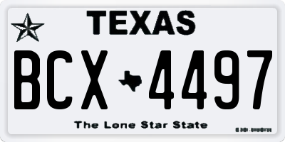 TX license plate BCX4497